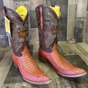 El General Pointed Toe Crocodile Western Cowboy Boots Mens 12